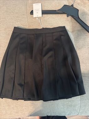 Zara Black Pleated Tennis Mini Skirt
